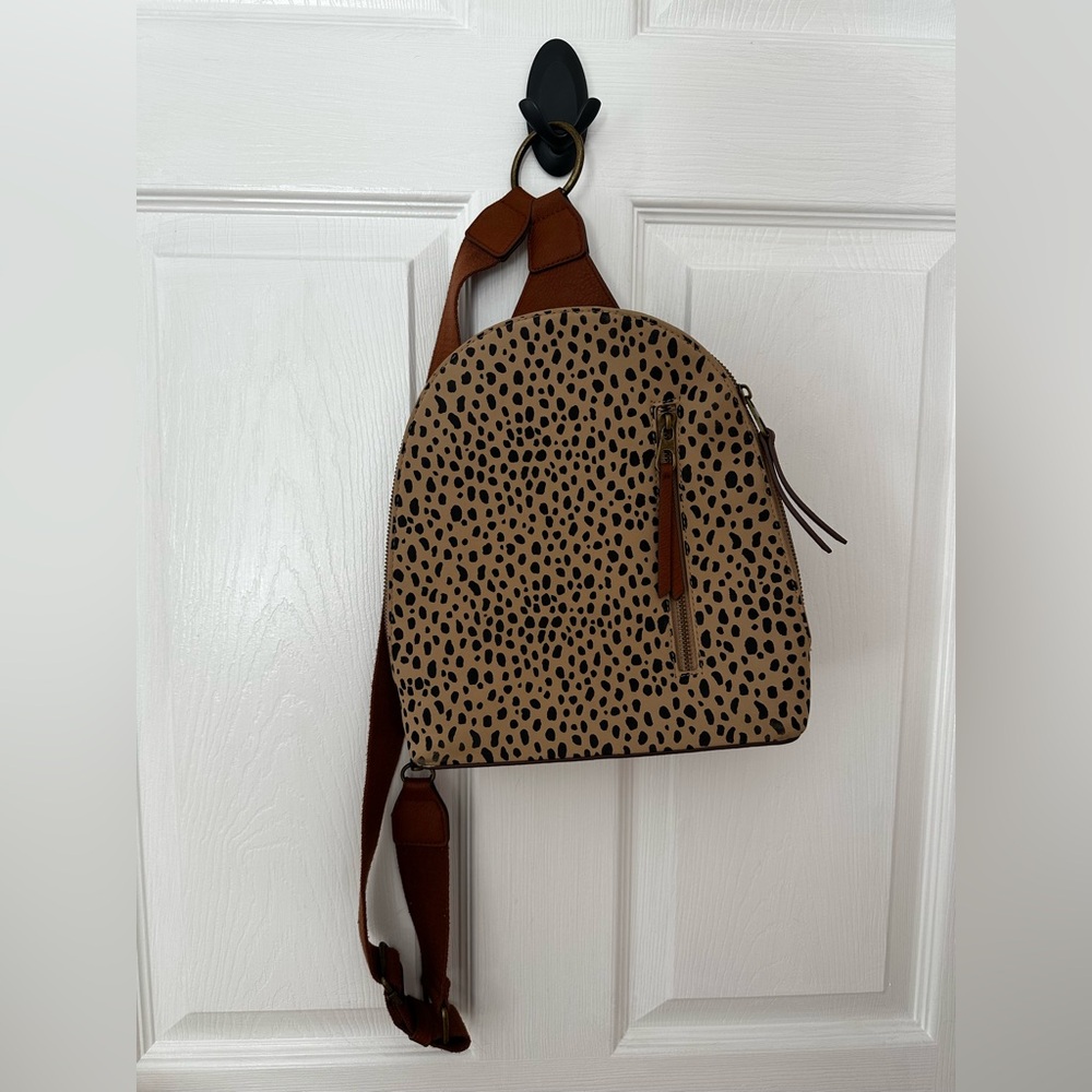 Spotted Tan Sling Backpack